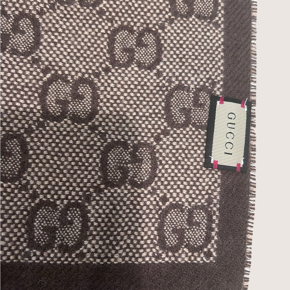 Authentic Gucci Brown & Blue Scarf - Picture 2 of 6